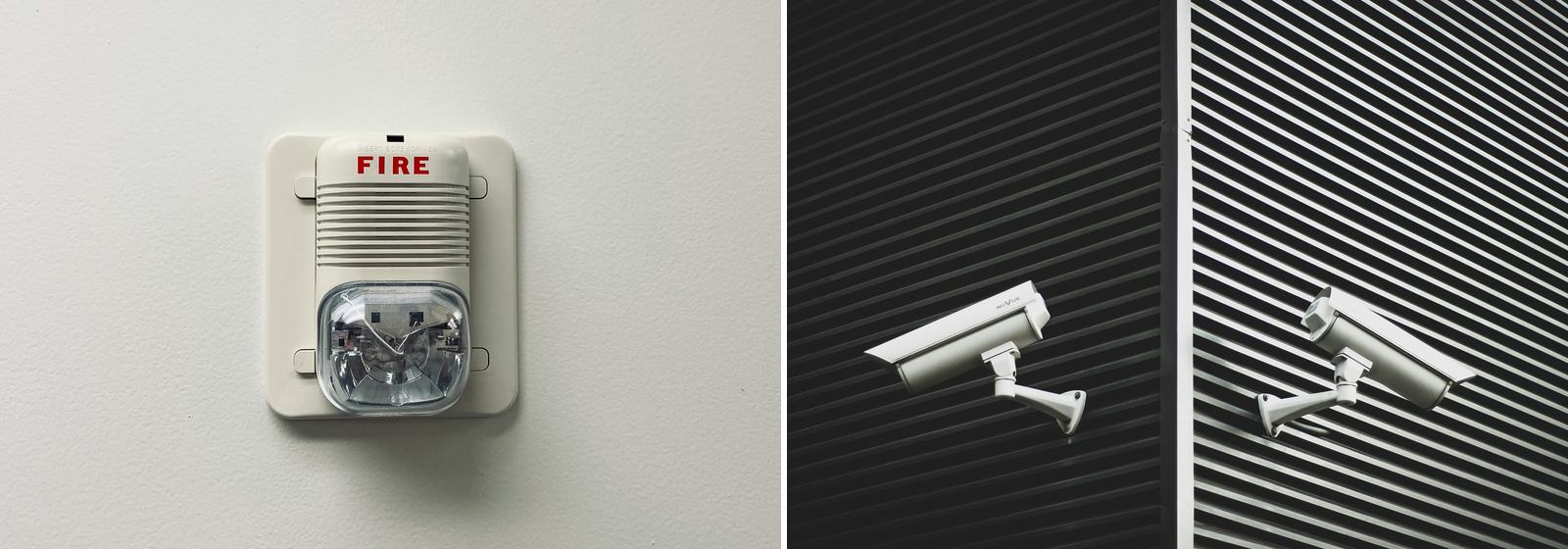 Fire alarm notification device and CCTV cameras